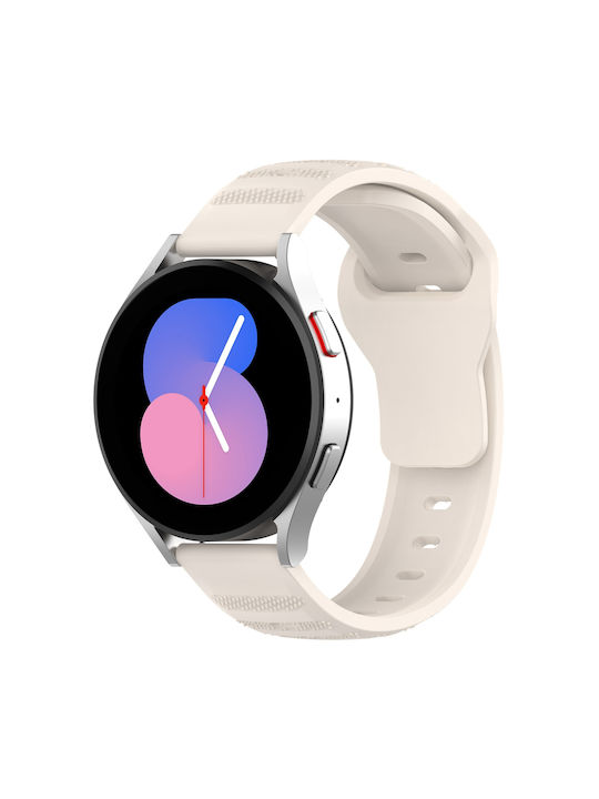 Curea din Silicon Bej (Galaxy Watch4/5/6/7/FE/4 Classic/6 Classic/5 ProApple Watch 38/40/41/42mmVivomove HRHuawei Watch GT2 / GT3 (42mm) / GT3 Pro (43mm)Honor GS ProAmazfit GTS 3Realme Watch 2Haylou RS4 LS12)