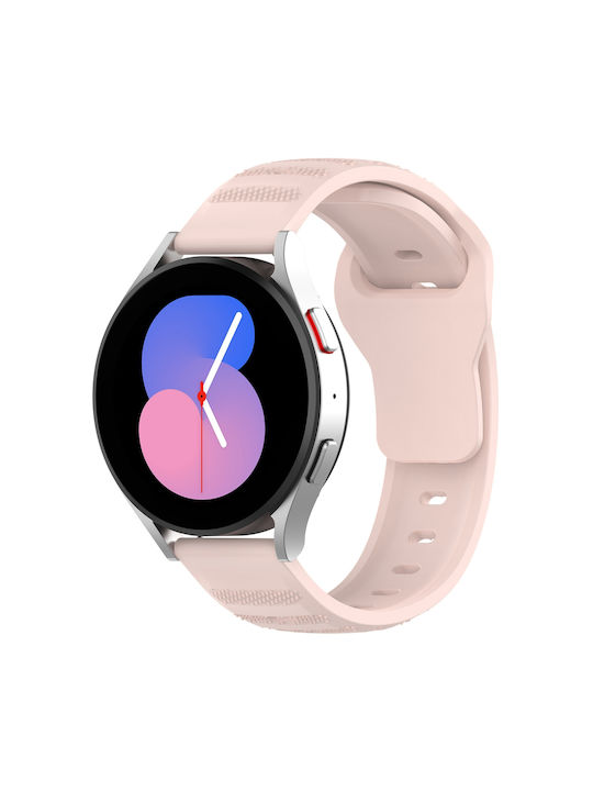 Pink Silicone Strap (Galaxy Watch4/5/6/7/FE/4 Classic/6 Classic/5 ProApple Watch 38/40/41/42mmVivomove HRHuawei Watch GT2 / GT3 (42mm) / GT3 Pro (43mm)Honor GS ProAmazfit GTS 3Realme Watch 2Haylou RS4 LS12)
