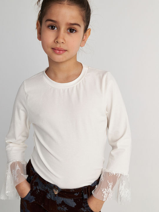 Kids Long-sleeved Top Ecru