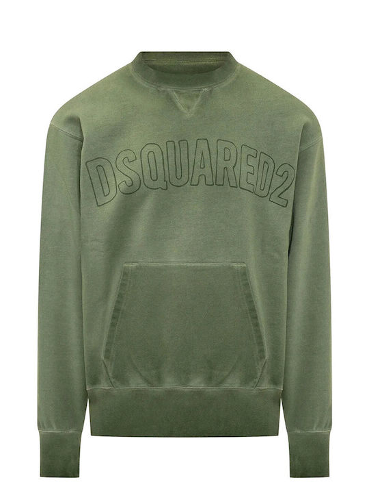 Dsquared2 Φούτερ Military Green με Κουκούλα