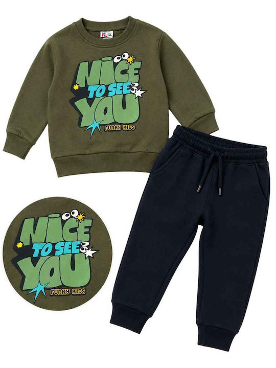 Funky Kids Sweatpants Set Khaki
