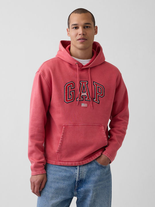 Long Women's Hooded Sweatshirt Faded Red