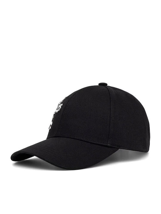 Karl Lagerfeld Καπελο Ikon Charms Logo Μεταλλικο Μαυρο