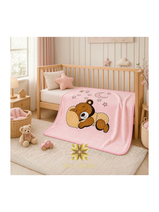 Mia Home Velvet Nursery Swaddling Baby Blanket Pink 80x110cm