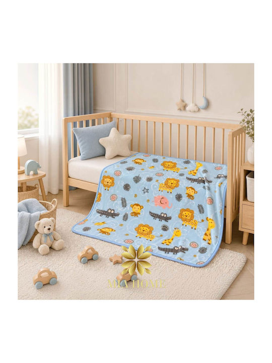 Mia Home Samt Babydecke Für Kinderbett Hellblau 110x140cm