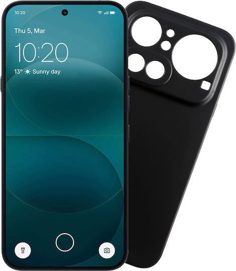 Volte-Tel Kamera Schutz Umschlag Rückseite Silikon mit Nackenriemen Schwarz (Nichts Phone (4a) Pro)
