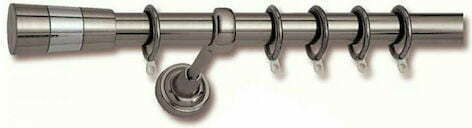 Import Hellas Ausziehbare Metallische Vorhangstange Nr.1 Einzeln Φ22mm 140-250cm Nikel Matt