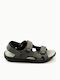 Leather Men's Sandals In Grey Colour
