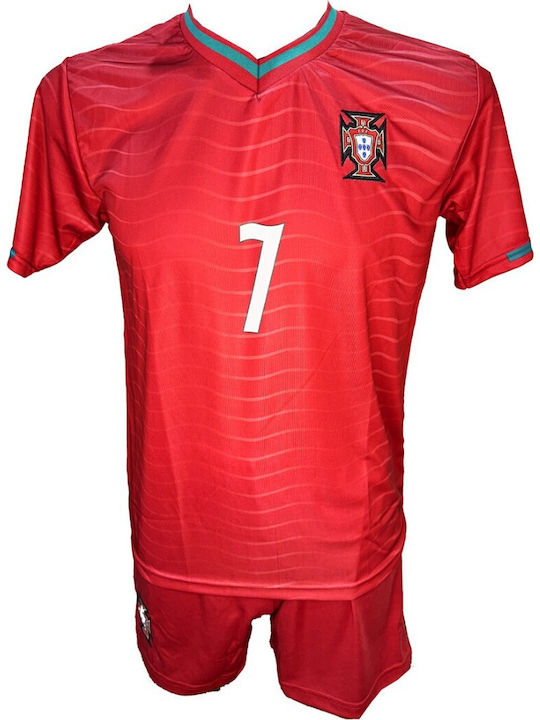 Kids Football Kit Ronaldo Red Red V Portugal National Team 300626-04