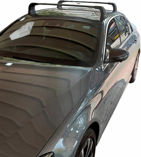Nordrive Aluminum Car Roof Bars Silenzio for Citroen CX 4D 2016>2020 Set with Roof Rack Legs and Lock Silver