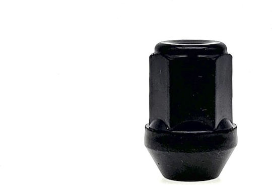 Car Lug Nut M12x1.25 Cone 60° Closed Type Black 1 Piece