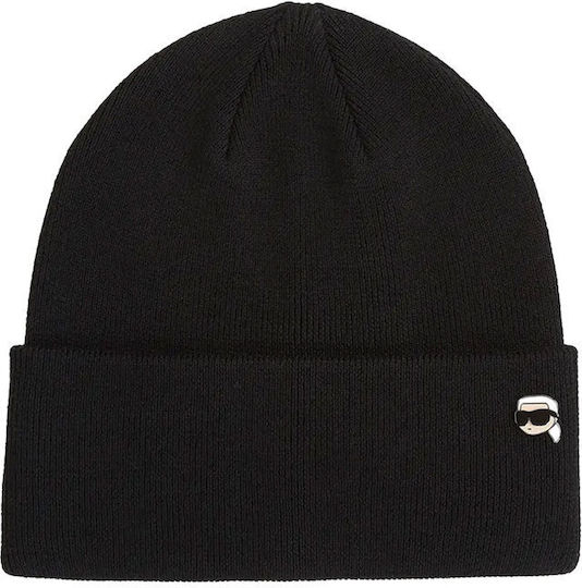 Beanie Căciulă Pentru Femei Tricotată în Culoare Neagră