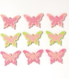 Glorex Set Fluturi Decorativi Din Lemn 33x25x2mm 9 Buc 113517