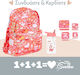 A Little Lovely Company Fun School Set Pink + Water Bottle and Food Container Set