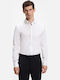 Long Sleeve Shirt in Narrow Fit Striped White