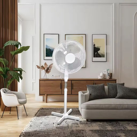Ventilator Pe Piedestal 40W Diametru Ventilator 40.64cm Alb
