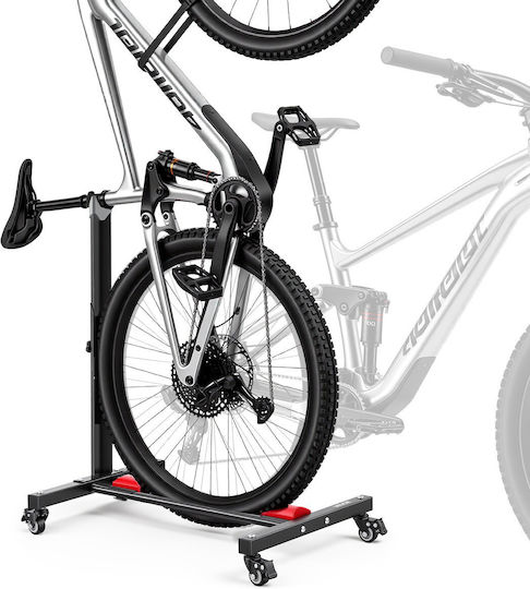 Vevor Self-Supporting Floor Bicycle Stand Vertical Horizontal Adjustable Wheels Brake Steel Wheels 508-737 Mm Black Jyzxctfjxclse66gj001v0