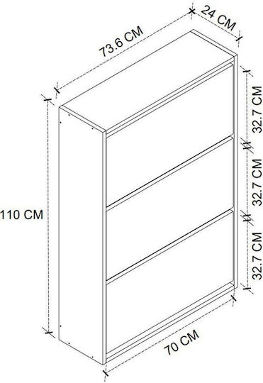 SteweHome Holz Schuhorganisator 73x22x110cm