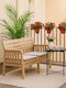 Three-Seater Outdoor Rattan Sofa With Cushions 60x73x65cm