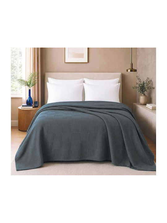 Mc Decor Piqué Decke Halbdoppelt 180x240cm Grau
