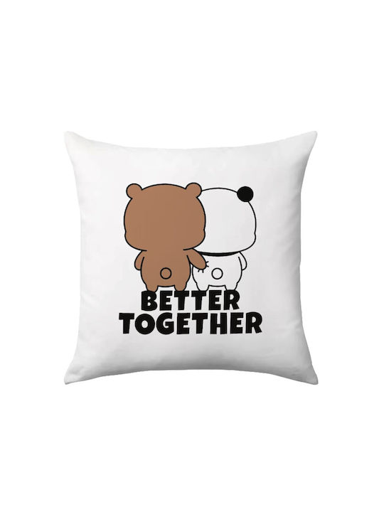 Koupakoupa Koupakoupa Sofa Cushion Bubu & Dudu Better Together White 40x40cm