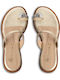 Leder Flache Sandalen für Damen Gold