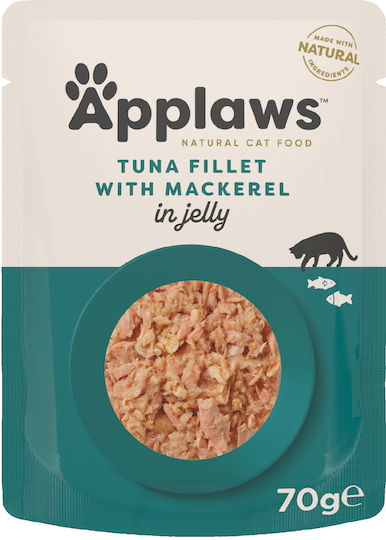 Applaws Wet Cat Food for Adult Cats in Pouches with Mackerel, Tuna, Rice and Fish Grain Free 70gr