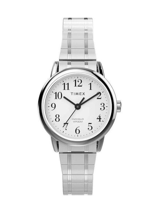 Timex Дамски Часовник 25mm Кварцов със Сребриста Метална Верижка