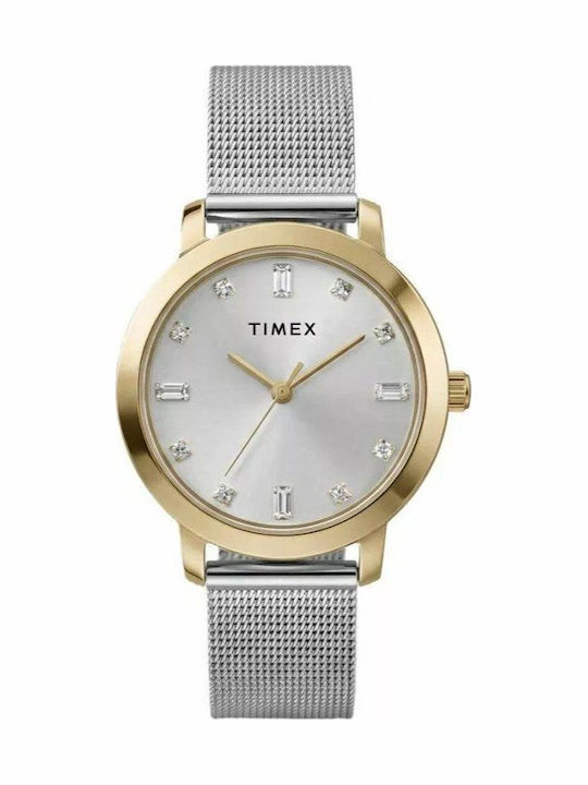 Timex Women's Watch 31mm Battery with Silver Metal Bracelet