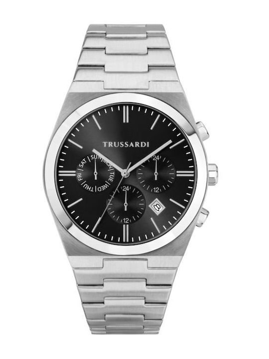 Trussardi Men's Watch 42mm Battery with Stainless Steel Bracelet Silver/Black