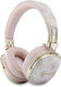 Guess 4G Metal Script Logo Wireless Bluetooth Over Ear Headphones with 26 Hours Playing Time Pink