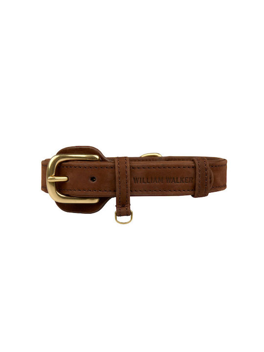 William Walker Wasserfestes Lederhalsband Hundehalsbänder Nubuck Braun Heritage Collection XLarge 50cm