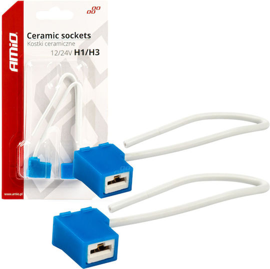 Amio Φισα Κεραμική Γωνία 12/24v Scheinwerferlampenhalter H1/h3 Kabel 2 Menge 03051/am