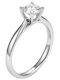 Xrisokosmima Einzelner Steine Ring aus Weißgold 18K mit Diamant