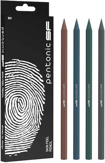 Μολύβια Pentonic Skin Feel Pencil 8τμχ 2b 4 Παστέλ Αποχρώσεις 12490056