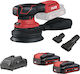 Flex ORE 2-125 18-EC C Exzenterschleifer 125mm Batterie 18V 2x2.5Ah mit Geschwindigkeitseinstellung und mit Staubabsaugsystem