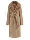 Дамско Moss Khaki Палто с Пухени Детайли