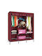 Fabric Wardrobe with Zipper and Shelves in White Colour 130x45x175cm