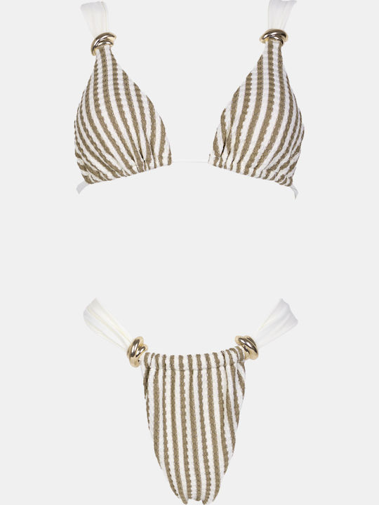 Decoro Set Bikini Dreieck Oberteil Beigetönen