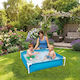 Piscină pentru copii pătrată PVC 365 l cu cadru metalic 122x122x30.5 cm albastră