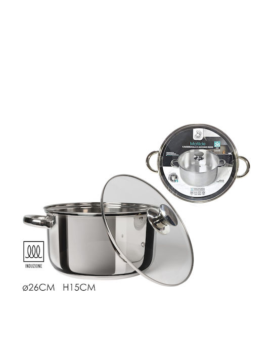 General Trade Matilde Βαθιά Ανοξείδωτη Κατσαρόλα 26cm