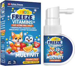 Amhes Freeze Vitamins - Kids Multivit Spray Πολυβιταμίνη Strawberry Burst 30ml