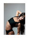 Schwarzes Bustier für Pole Dance