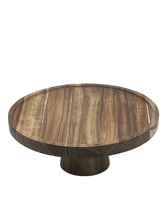 Bisetti Тортна Форма Дървена със Стойка Кафява 25x25x5см