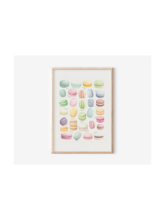 Decorative Kitchen Poster Contemporary Modern Art Macarons Design Glossy Photo Paper Print Unframed A4 21 X 30 Cm