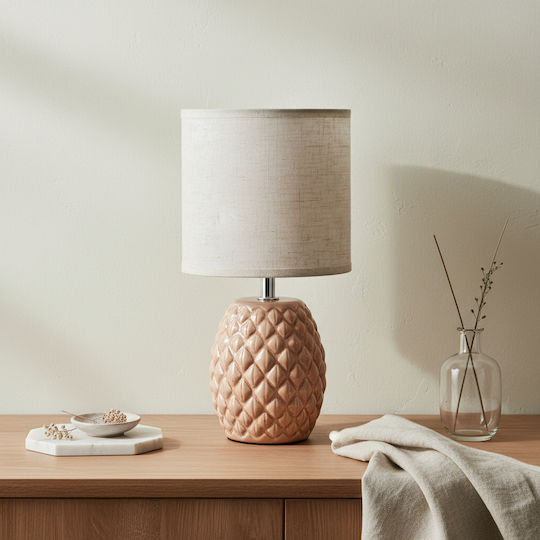 Lampa Πορτατίφ με Πορτοκαλί Καπέλο και Βάση