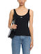 Women's Cotton Sleeveless Black Top