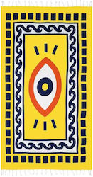 Aquablue Wavy Eye Beach Towel with Fringes 180x...