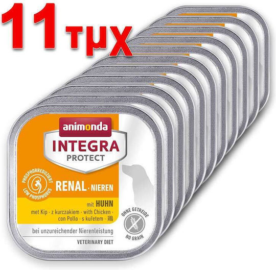 Animonda Integra Protect Nasses Hundefutter in Tablett mit Huhn 11x150gr