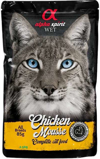 Alpha Spirit Wet Food for Adult Cats with Chicken and Pumpkin Grain Free & Gluten Free 85gr